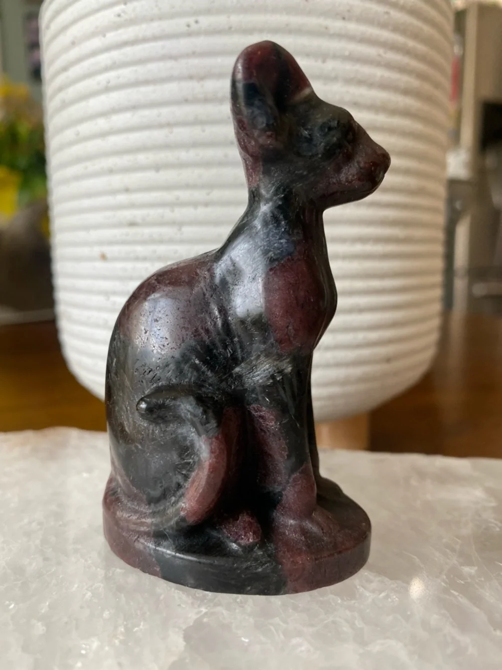 Garnet Sphinx Kitty Figurine